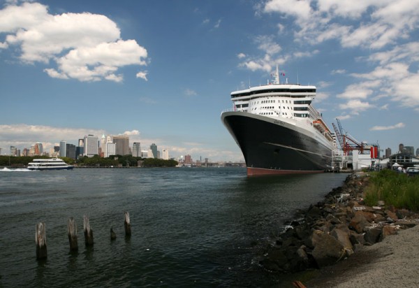 The Queen Mary 2 (QM2) at Brooklyn Cruise Terminal in Red Hook
